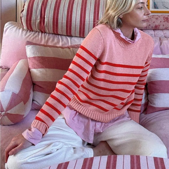Boden Sweaters - Boden Lucy Chunky Cotton Sweater Pink Red